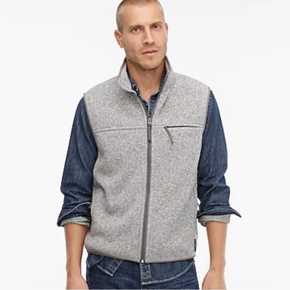 J. Crew Nordic vest in Polartec sweater fleece Gray Medium - Picture 2 of 13